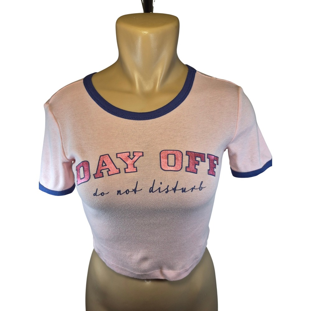 NWOT Y2K Style No Boundaries Day Off BabyTee Ringer Crop Top Nobo Girlhoodcore S